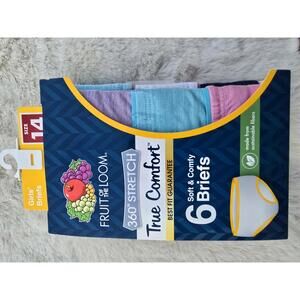 Fruit of the Loom Girls' 6-Pack Soft & Comfy Briefs, Size‎ 14